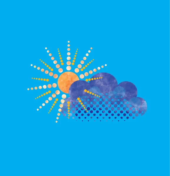 Sol y nube icono del tiempo — Vector de stock