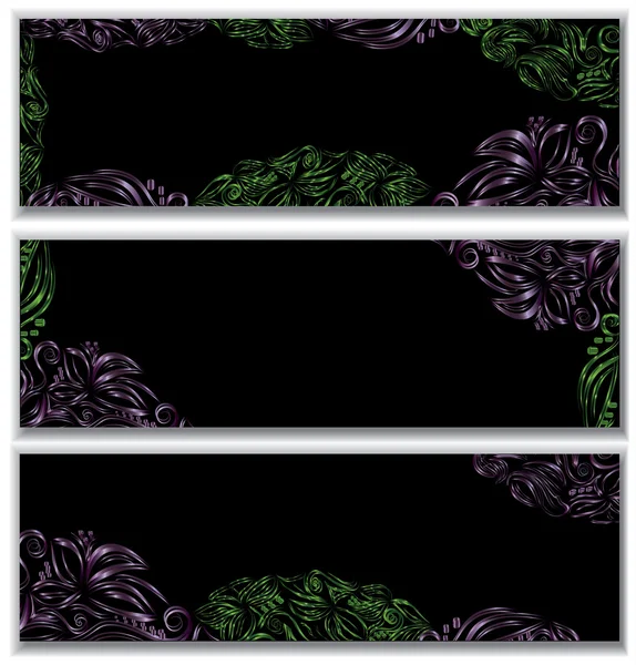 Banners set with ornament frame — Stock vektor