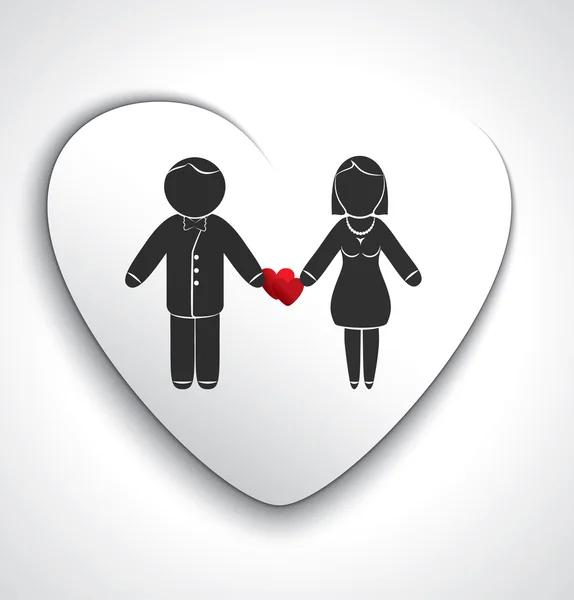 Amoureux, couple romantique icône — Image vectorielle