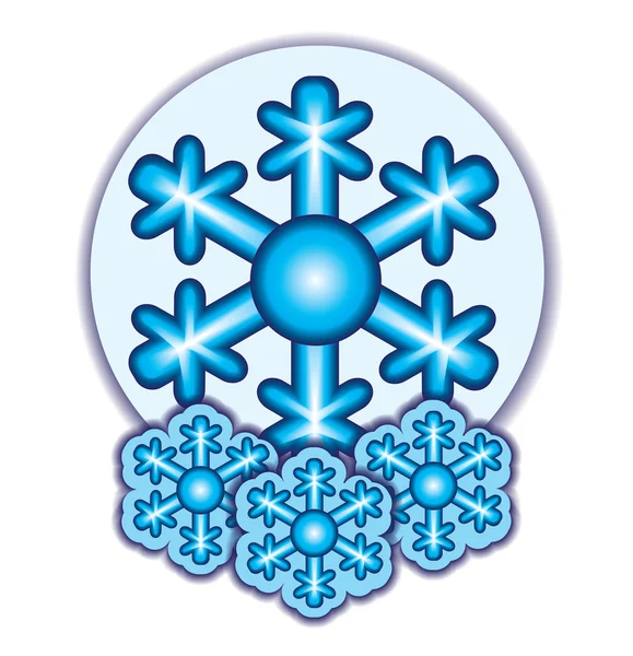 Sněhová vločka, chladné ikony — Stockový vektor