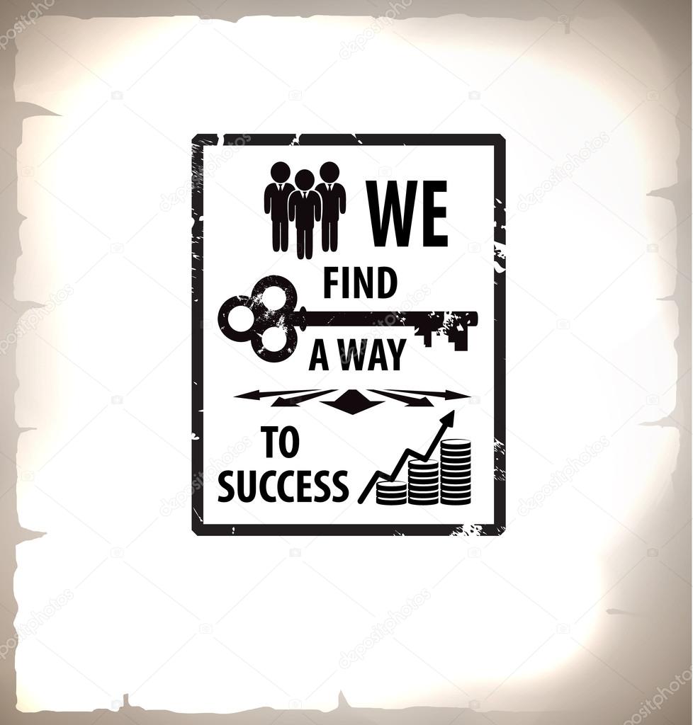 Card banner we find a way to success. business success concept