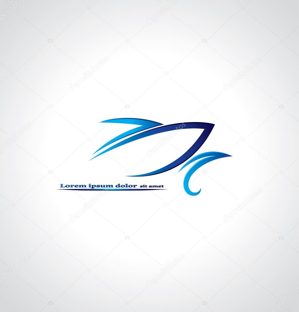 The logo of ship in the sea waves. symbol, icon template.