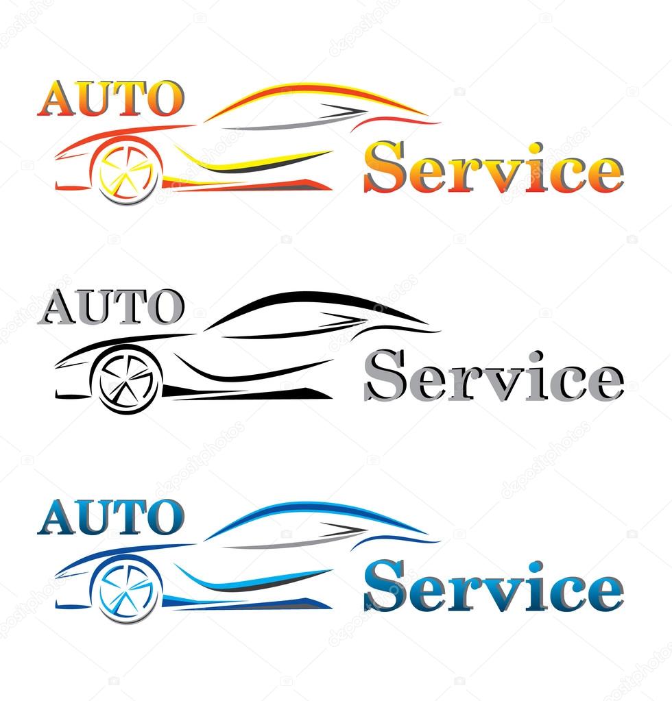 set of car service logo
