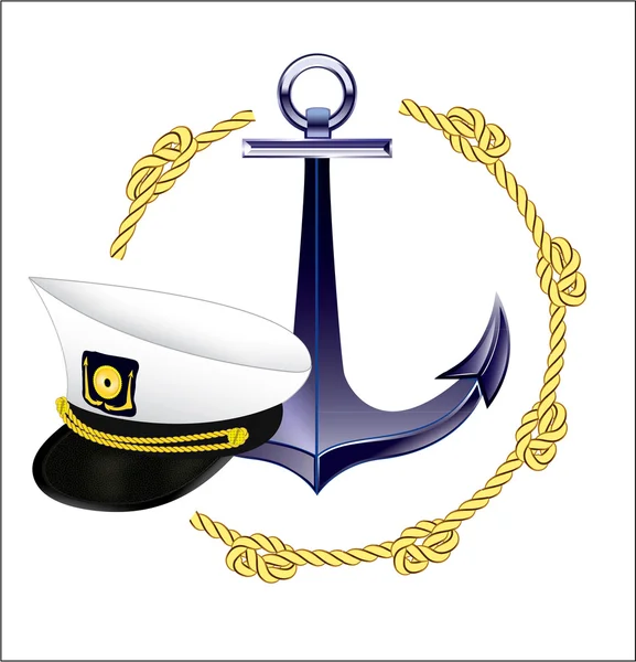 Marítimo, emblema de viaje por mar — Vector de stock