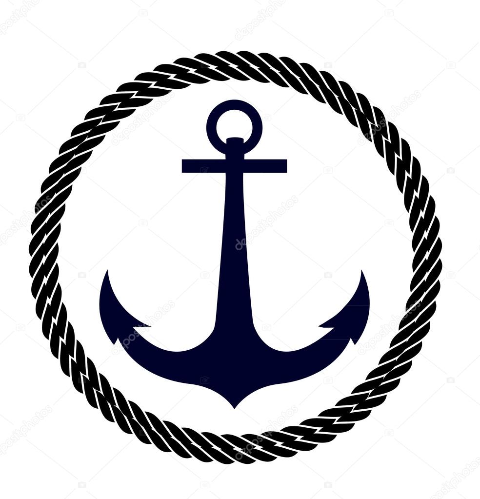 Icon of ship anchor with rope Stock Vector by ©Anna_Maximenko 83990730
