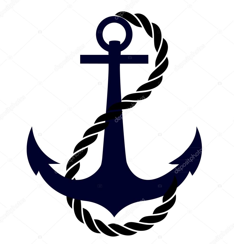 Icon of ship anchor with rope Stock Vector by ©Anna_Maximenko 83990740