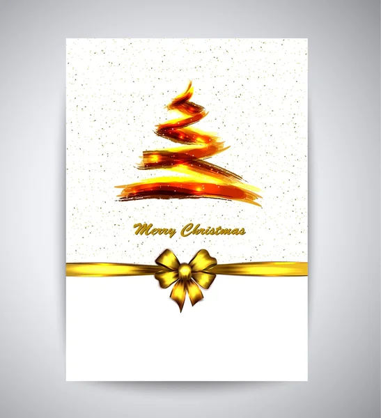 Golden festive Christmas tree. A4 — Stock Vector