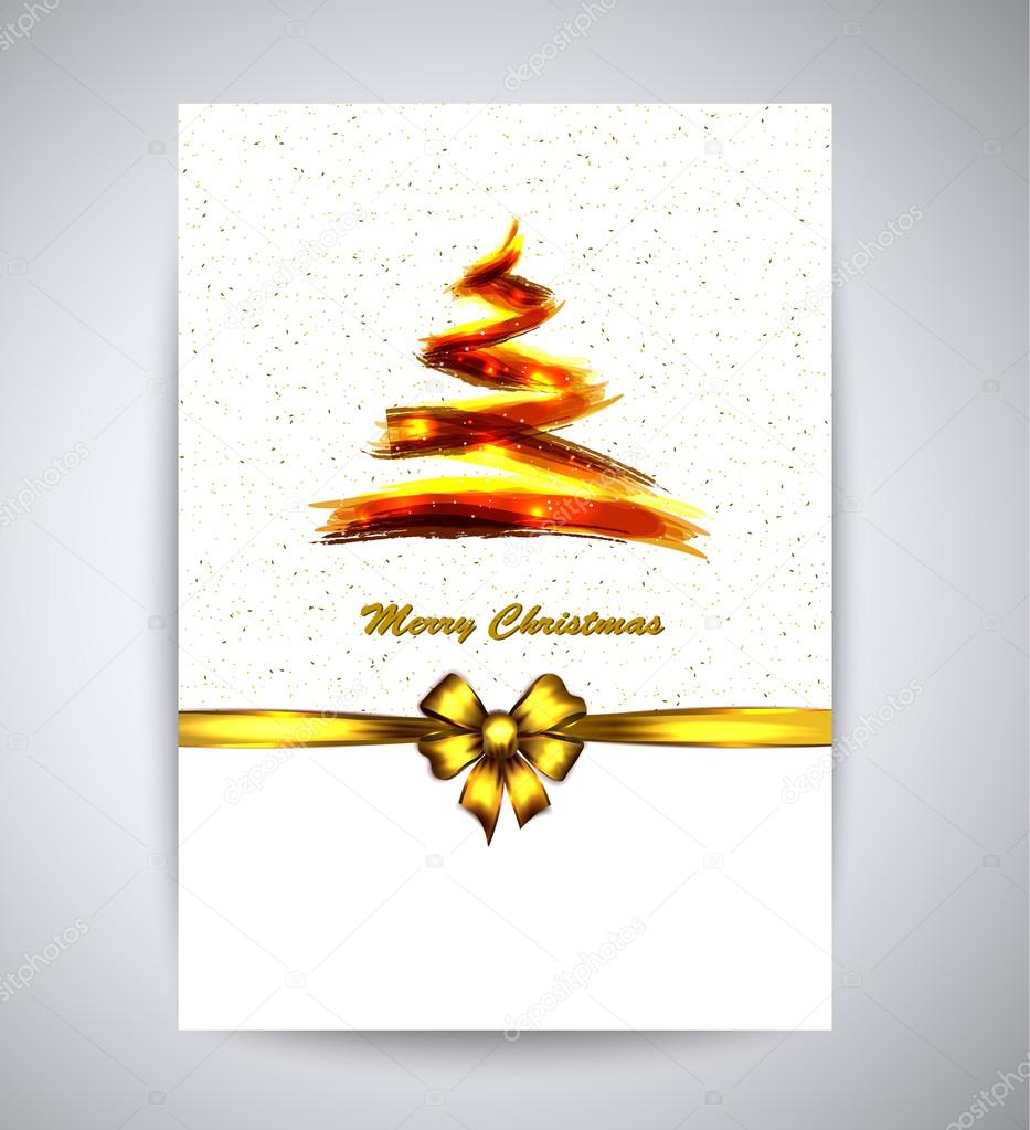 golden festive Christmas tree. A4