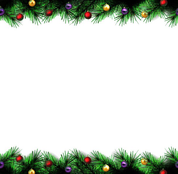 festive Christmas tree. vector. seamless border.