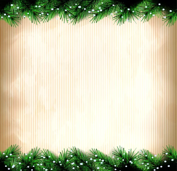 Festive Christmas tree. vector border. — Stock Vector