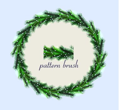 neşeli Noel ağacı. vektör sınır. desen fırçası