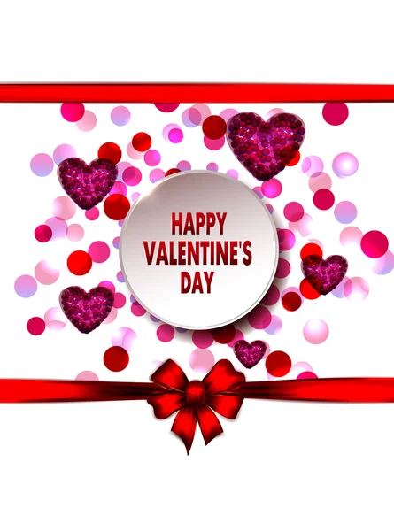 Saludos de texto en el Día de San Valentín. vector amor fondo — Vector de stock