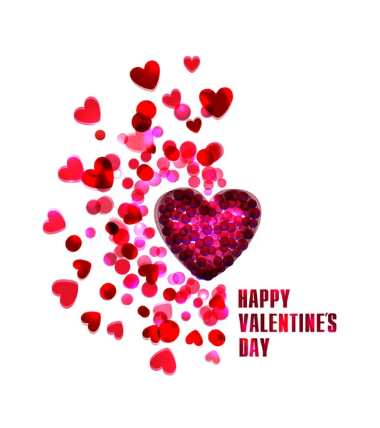 Corazón brillante, un regalo en el Día de San Valentín. vector amor fondo — Vector de stock