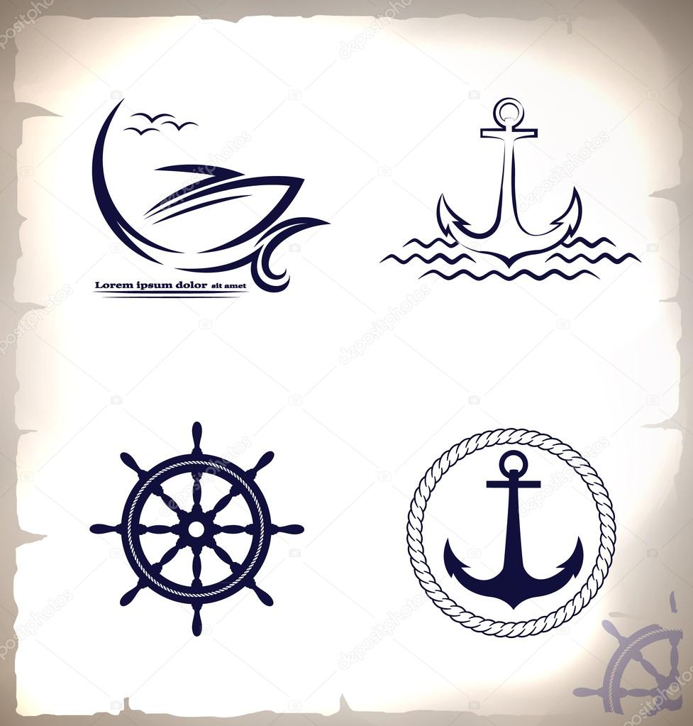 Set of  sea  emblems