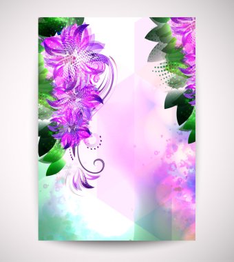 üçgen bir arka plan üzerinde lüks tarzda soyut çiçek