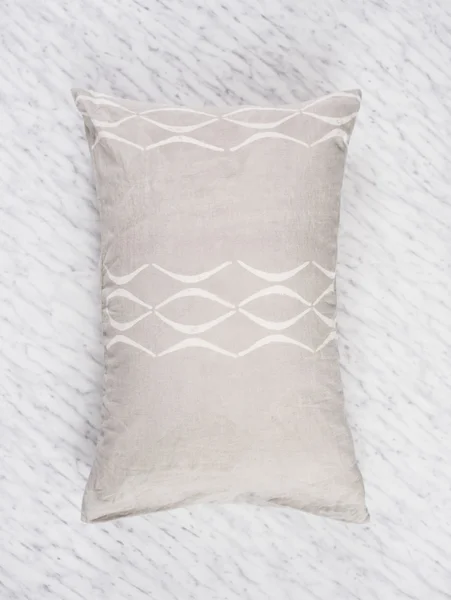 Gray with White Concave Lines Sleep Pillow on Marble