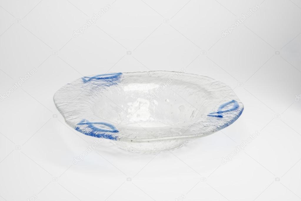 Cut Out Di Un Portacenere Di Cristallo Con Pesce Azzurro Design