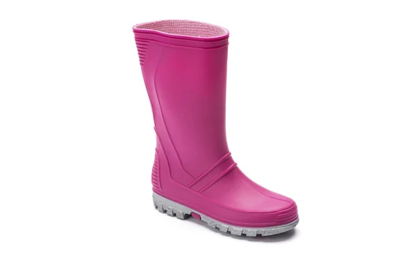 Rózsaszín gyermek wellington rain boot egy fehér háttér — Stock Fotó