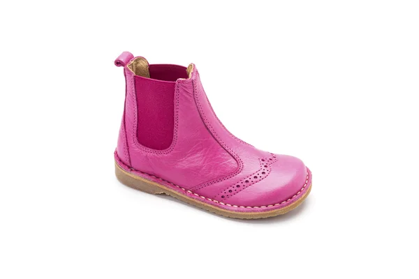 白地にピンクの足首ブート子供靴 — ストック写真