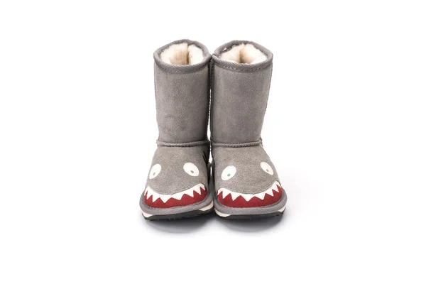 Shark design childrens warm boot on white background — Stock Photo, Image