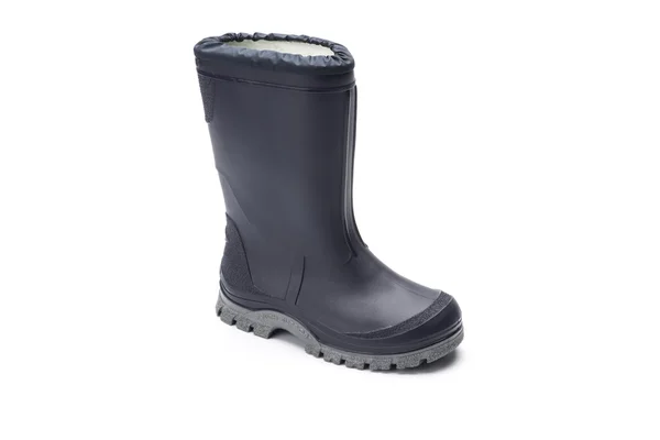 Kék gyermek wellington rain boot egy fehér háttér — Stock Fotó