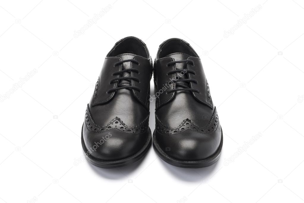 Scottish Oswald Abbreviate Girls black school shoe on a white background Stock Photo by  ©stock@photographyfirm.co.uk 103191994