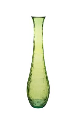 Boş yeşil ince kristal vazo