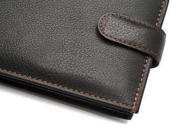 Mandal ile siyah deri cüzdan