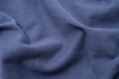 Buruşuk mavi kumaş kumaş renk örneği