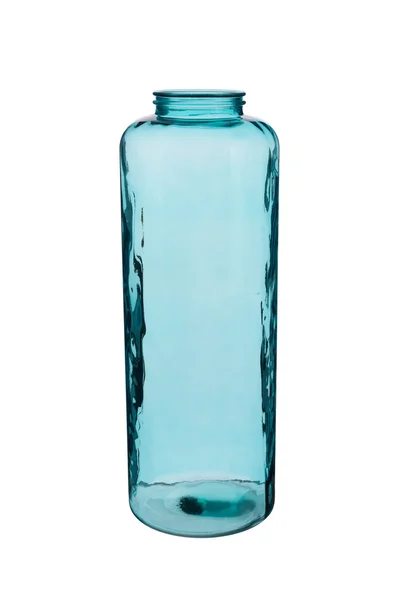 Синяя цилиндрическая хрустальная ваза — стоковое фото