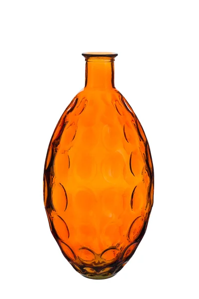 Vaso de garrafa oval laranja vazio — Fotografia de Stock