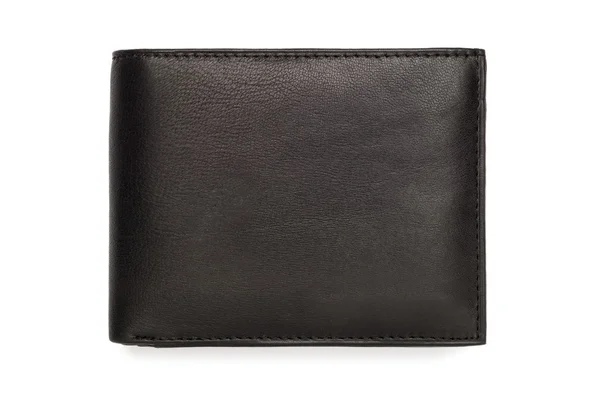 Folded Fine Grain Black Leather Wallet Royalty Free Stock Images