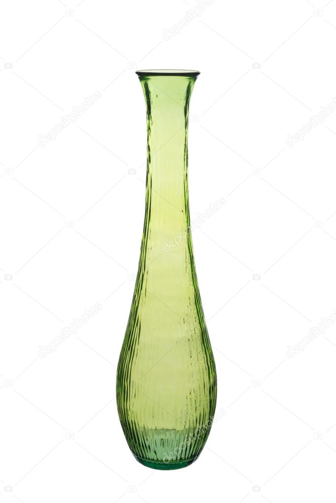 Empty Green Slim Crystal Vase Stock Photo C Stock