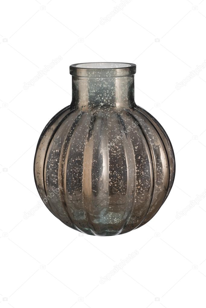 Ball Shaped Silver Mercury Glass Bottle Vase Stock Photo