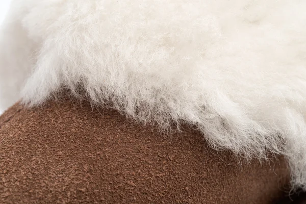 Pelliccia bianca su Brown Shearling — Foto Stock