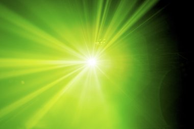 Tek parlak yeşil sahne ışığı