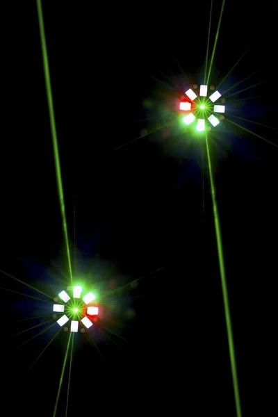 İki parlak renkli disko ışıkları — Stok fotoğraf