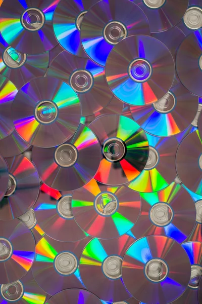Um bando de CDs ou DVDs planos colocados — Fotografia de Stock