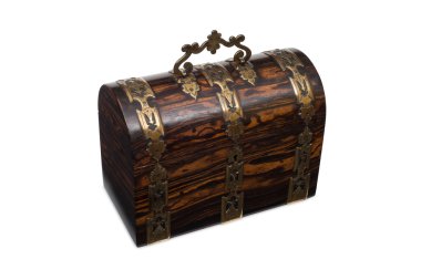 Saplı kaldırdı kapalı ahşap göğüs tarzı takı kutusu