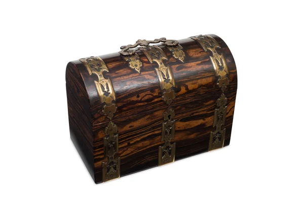 Een gesloten houten borst-Style sieraden doos — Stockfoto