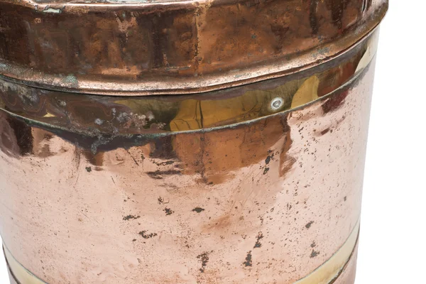 Closeup de um churn de leite de cobre vintage — Fotografia de Stock