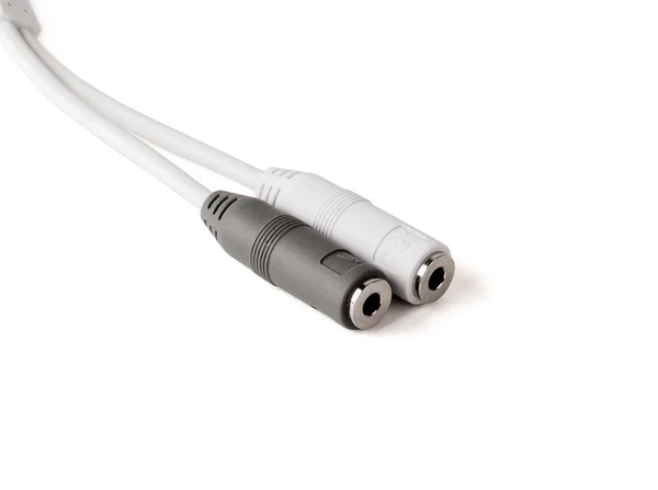3,5 мм разъемные кабели для микрофонов и наушников — стоковое фото