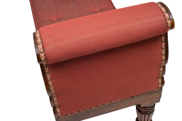 Cushioned Arm of an Antique Wooden Daybed — Stock Photo, Image