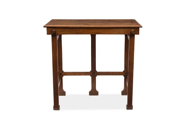 Вид спереду п'ятимісний старовинний дерев'яний бічний стіл — стокове фото