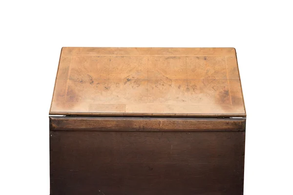 Slightly Opened Lid of an Antique Wooden Chest — Stock Photo, Image