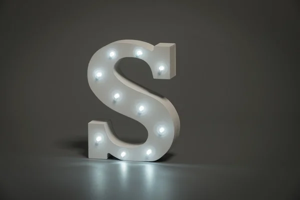 Carta decorativa S com luzes LED incorporadas — Fotografia de Stock