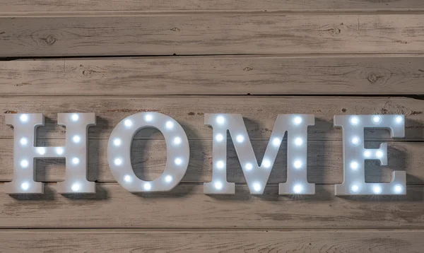LED Embedded Decorative Letters That Spell HOME — Stock Photo, Image