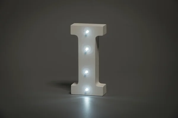 Lettera decorativa I con luci LED incorporate — Foto Stock