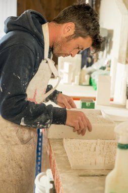 Alçı teftiş adam 3d harita kalıplanmış