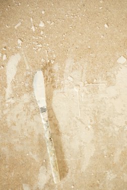 Alçı kaplı bıçak ahşap masa üstü sıva-bağcıklı